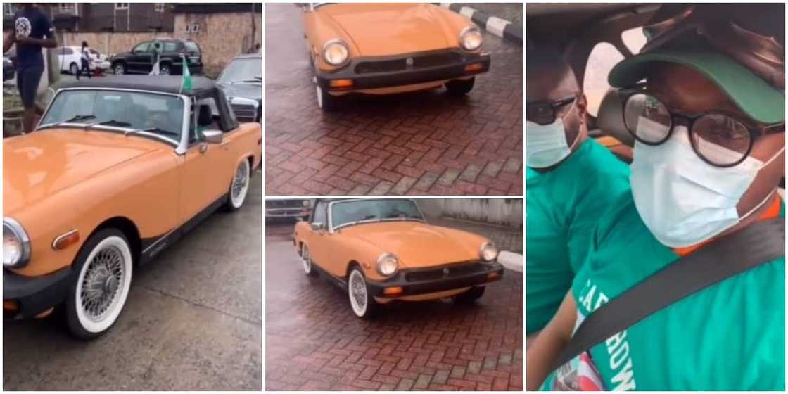 Reactions as Nigerian man shows off his 1977 MG Midget in stunning video