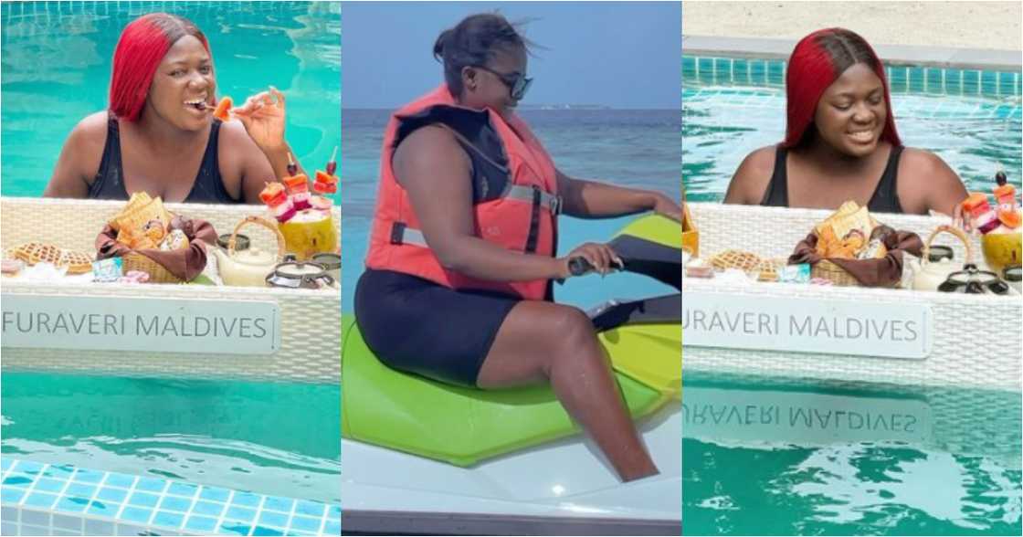 Tracey Boakye having breakfast in Furaveri Maldives Tracey Boakye having breakfast in Furaveri Maldives