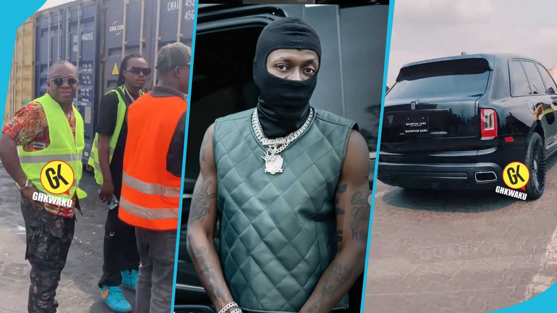 Shatta Wale, Sammy Flex, Rolls Royce Cullinan, Celebrity Cars, Tema Habour, President Mahama Shatta Wale, Sammy Flex, Rolls Royce Cullinan, Celebrity Cars, Tema Habour, President Mahama