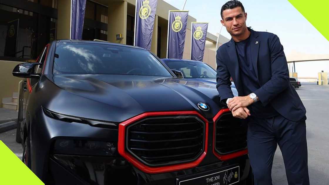 Cristiano Ronaldo proudly flaunts his brand-new BMW XM Red Label gifted to him by Al-Nassr. Photo credit: @alnassr/Instagram. Cristiano Ronaldo proudly flaunts his brand-new BMW XM Red Label gifted to him by Al-Nassr. Photo credit: @alnassr/Instagram.