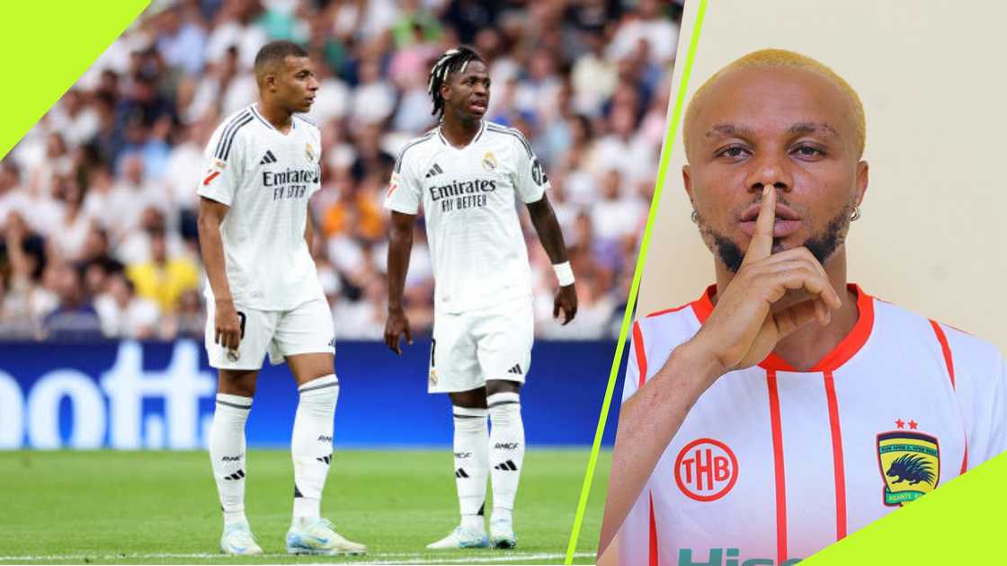 Vinicius Jr and Kylian Mbappe of Real Madrid. Vinicius Jr and Kylian Mbappe of Real Madrid.