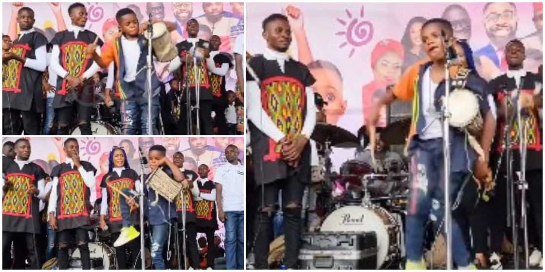 Young Boy Thrills Crowd as He Acrobatically and Creatively Makes Beats with Talking Drum, Video Goes Viral Young Boy Thrills Crowd as He Acrobatically and Creatively Makes Beats with Talking Drum, Video Goes Viral