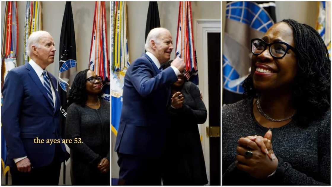 Presdient Joe Biden hugged her. Presdient Joe Biden hugged her.