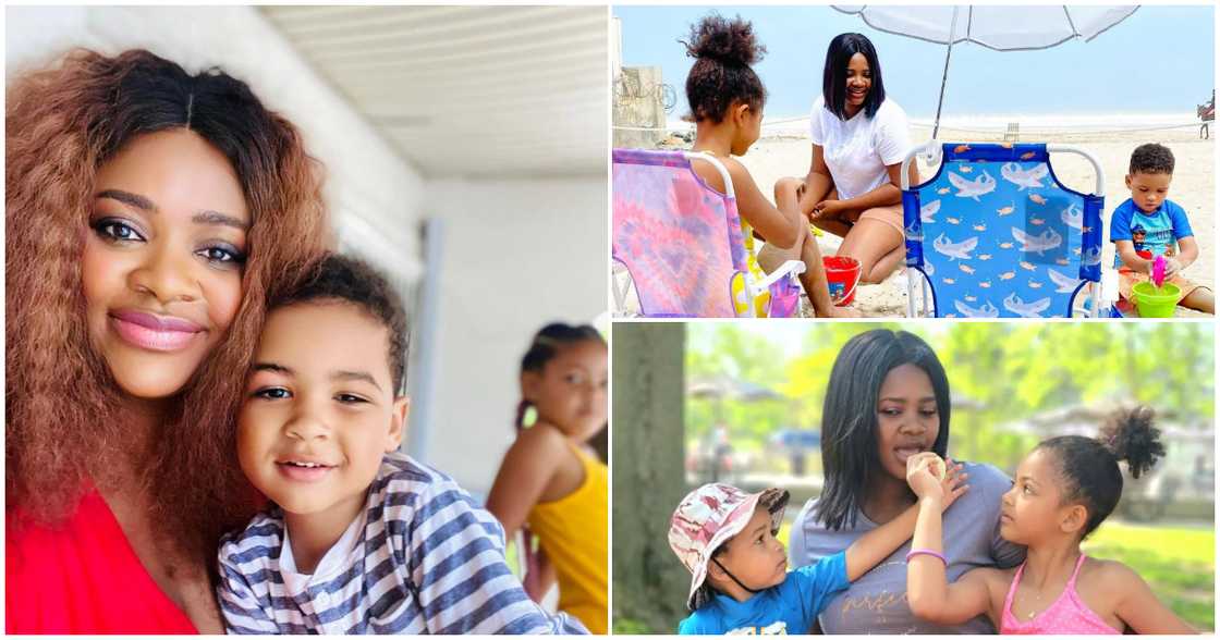 Kafui Danku and her kids Kafui Danku and her kids