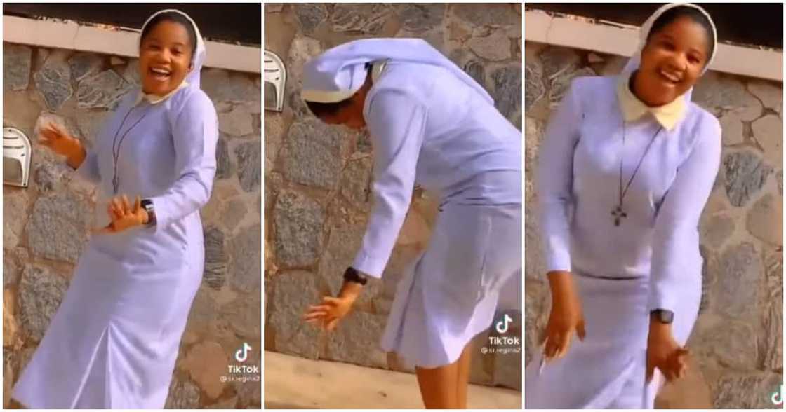 Nigerians react to video of reverend sister whining her waist with great energy, leaves many salivating Nigerians react to video of reverend sister whining her waist with great energy, leaves many salivating