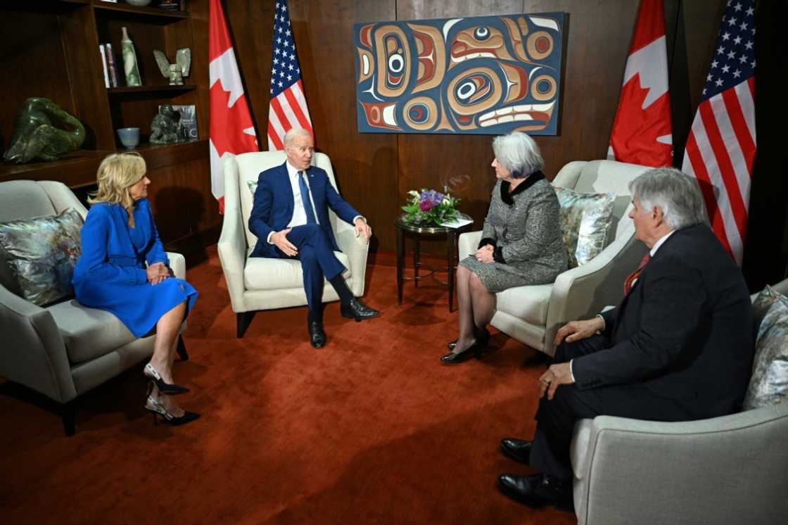 US President Joe Biden and First Lady Jill Biden meet with Canadian Governor General Mary Simon and her husband, Whit Fraser in Ottawa US President Joe Biden and First Lady Jill Biden meet with Canadian Governor General Mary Simon and her husband, Whit Fraser in Ottawa