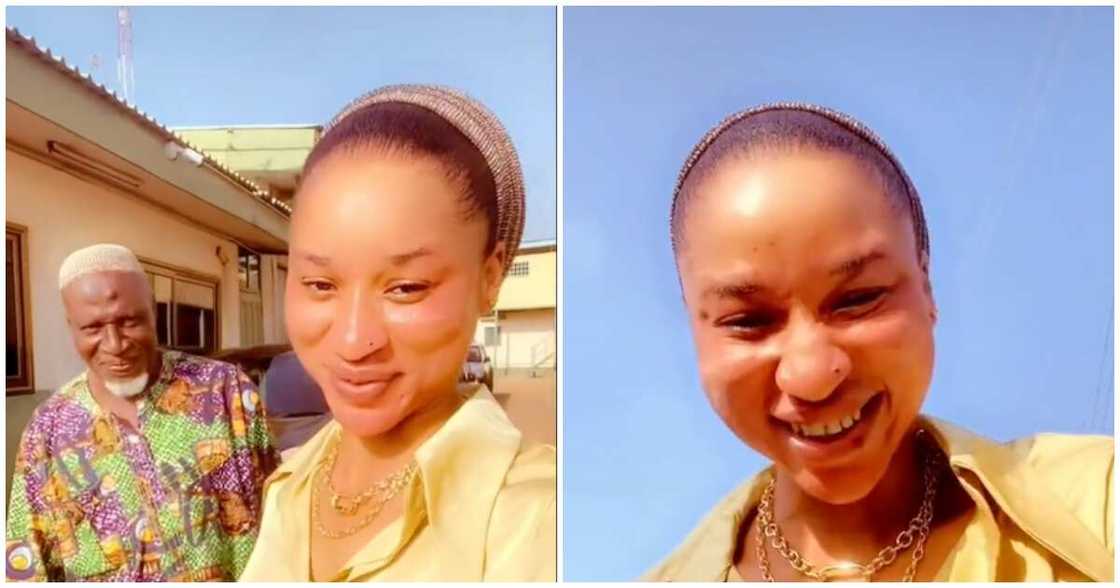 Young lady delighted after her dad paid her a surprised visit Young lady delighted after her dad paid her a surprised visit