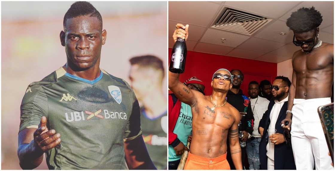 Mario Balotelli at Kuami Eugene & Kidi Concert In Vicenza