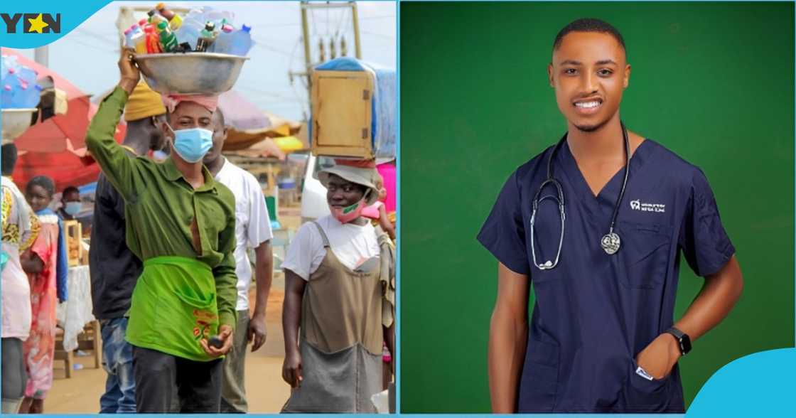 Photo of a Ghanaian nurse who once worked a street hawker