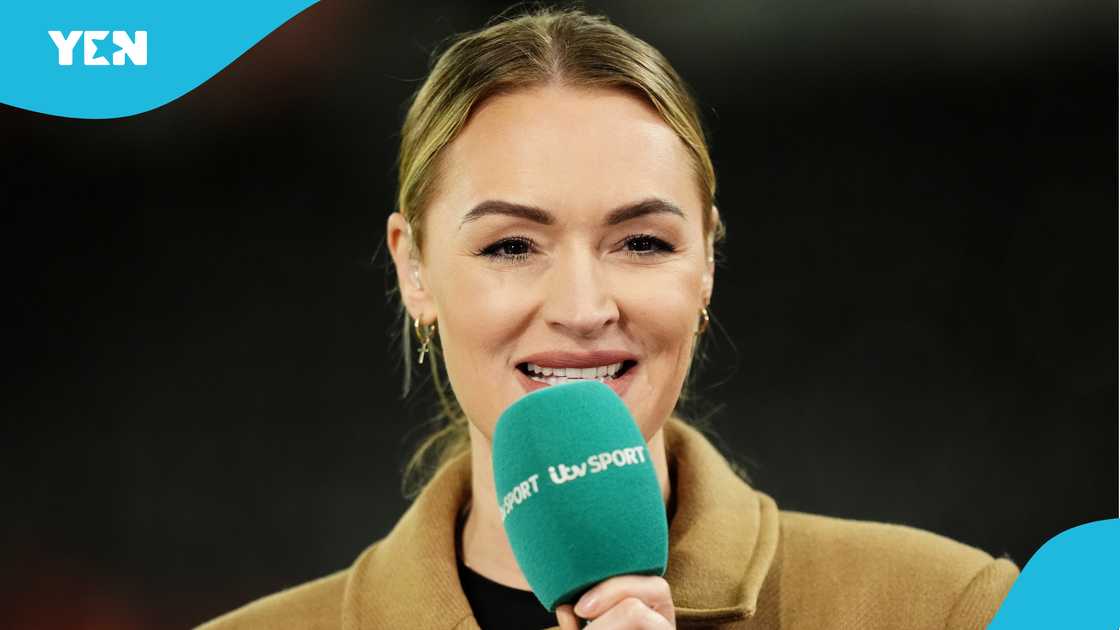 Laura Woods, Laura Woods collapses on TV, Laura Woods ITV, Laura Woods TV presenter, Ghana Black Queens vs England Laura Woods, Laura Woods collapses on TV, Laura Woods ITV, Laura Woods TV presenter, Ghana Black Queens vs England