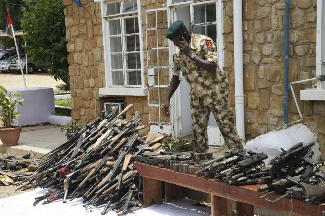 A crackdown on bandits in north-central Nigeria in April yielded piles of weapons -- but attacks and kidnappings have continued unabated