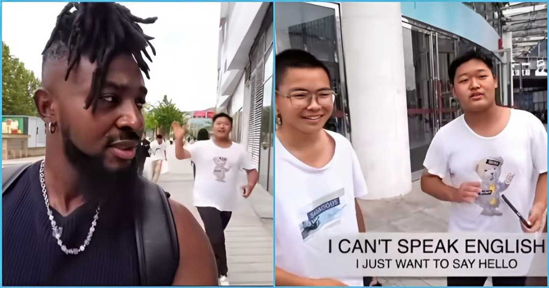 Photo of a Ghanaian man and two Chinese boys