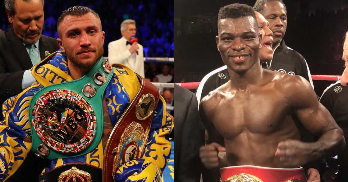 Richard Commey and Vasiliy Lomachenko. SOURCE: Twitter/ @combat_insider