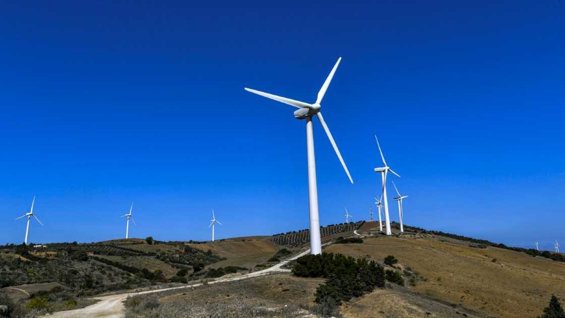 Wind turbines near Bizerte in northern Tunisia Wind turbines near Bizerte in northern Tunisia