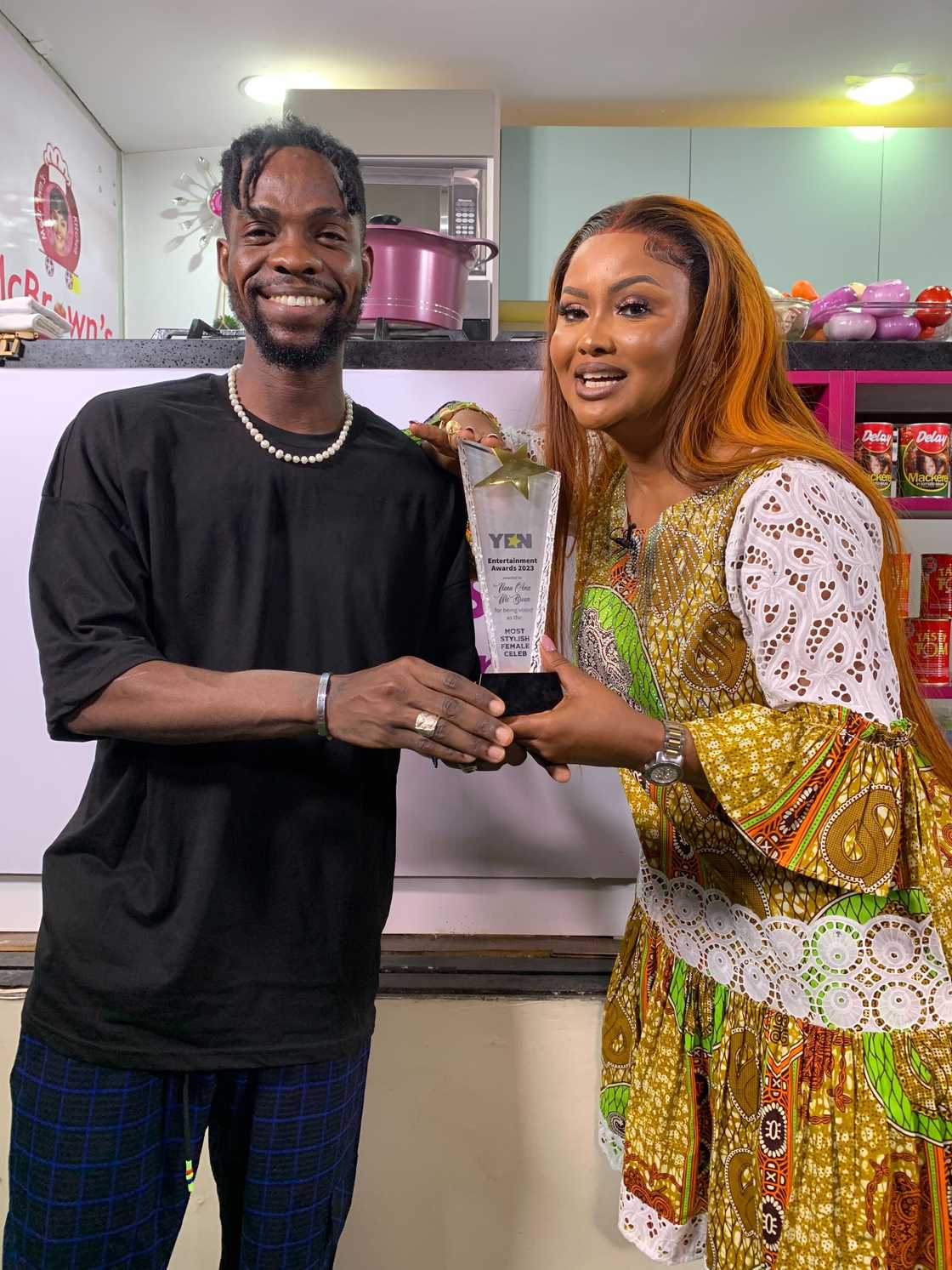 Nana Ama McBrown receives her YEN Entertainment award Nana Ama McBrown receives her YEN Entertainment award