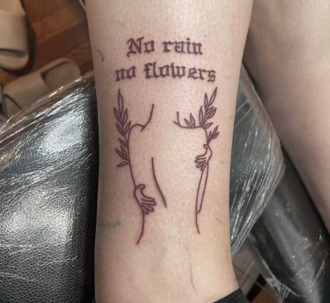 No rain, no flowers tattoo No rain, no flowers tattoo