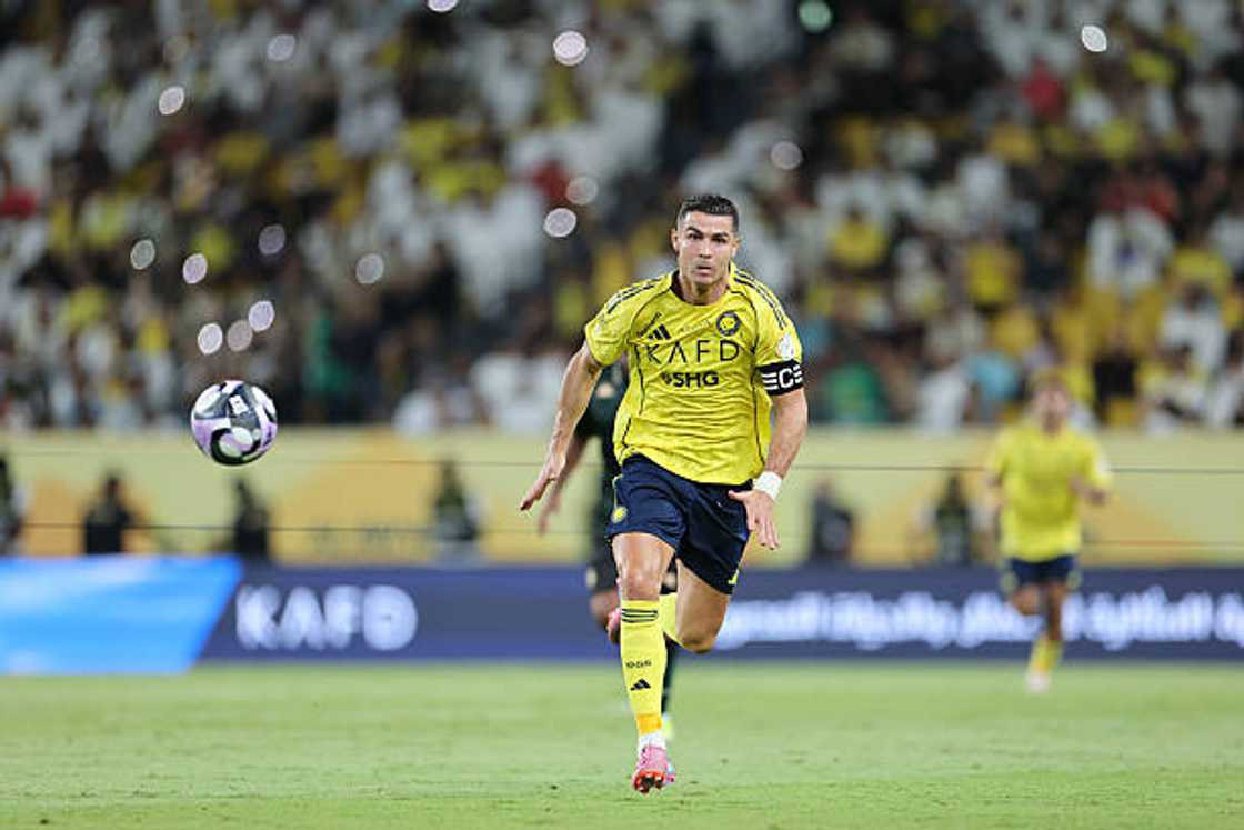 Cristiano Ronaldo of Al-Nassr FC during the Saudi Pro League match between Al Nassr and Al Kholood at Al Awwal Park