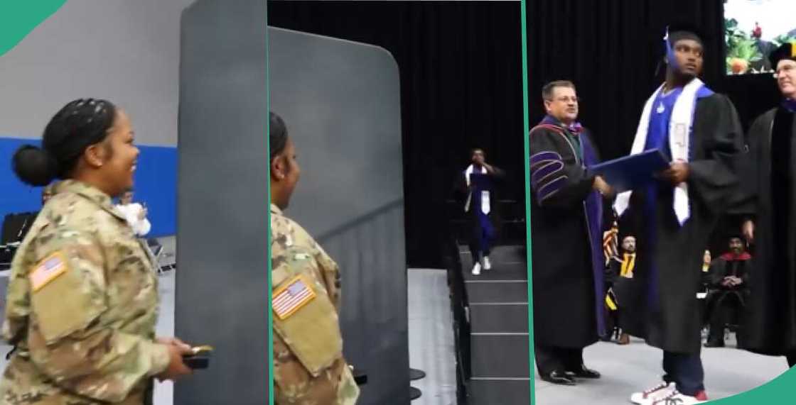 Emotional video shows moment soldier mum surprised her son at his graduation Emotional video shows moment soldier mum surprised her son at his graduation