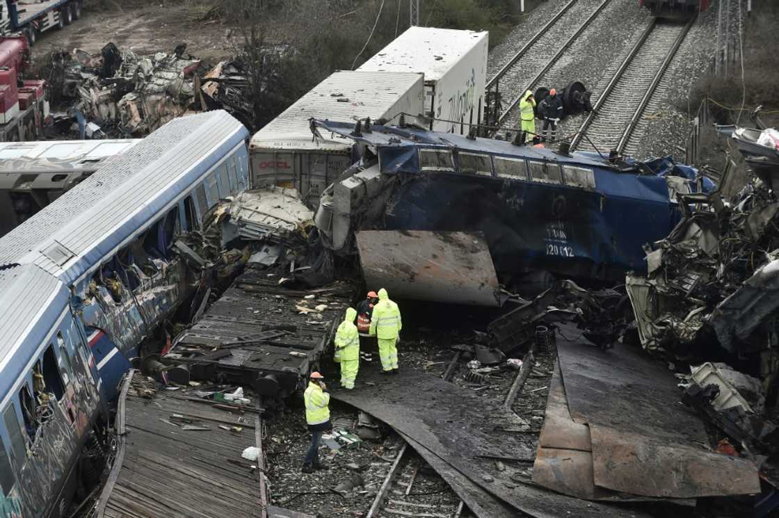 A total of 57 people died after two trains collided on the same line in central Greece on February 28 A total of 57 people died after two trains collided on the same line in central Greece on February 28