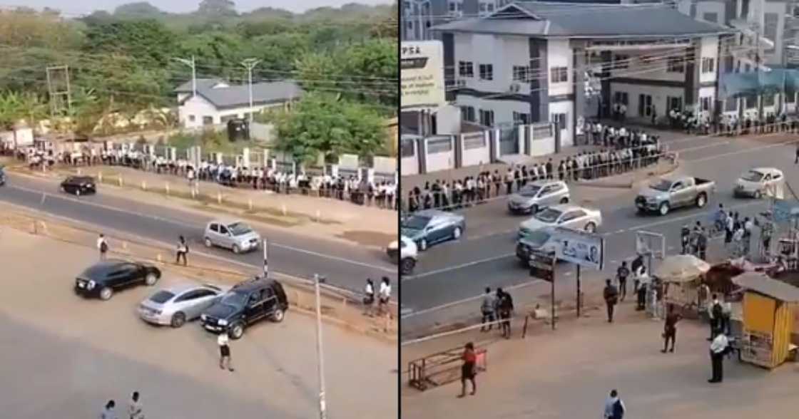 The line is longer than January - Ghanaians say as video of UPSA students in long queue drops The line is longer than January - Ghanaians say as video of UPSA students in long queue drops