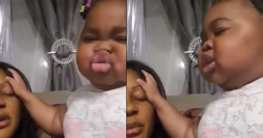 Young girl praying for her mother Young girl praying for her mother