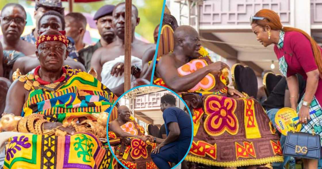 Photos of Asantehene, Nana Ama McBrown, and Bill Asamoah. Photos of Asantehene, Nana Ama McBrown, and Bill Asamoah.