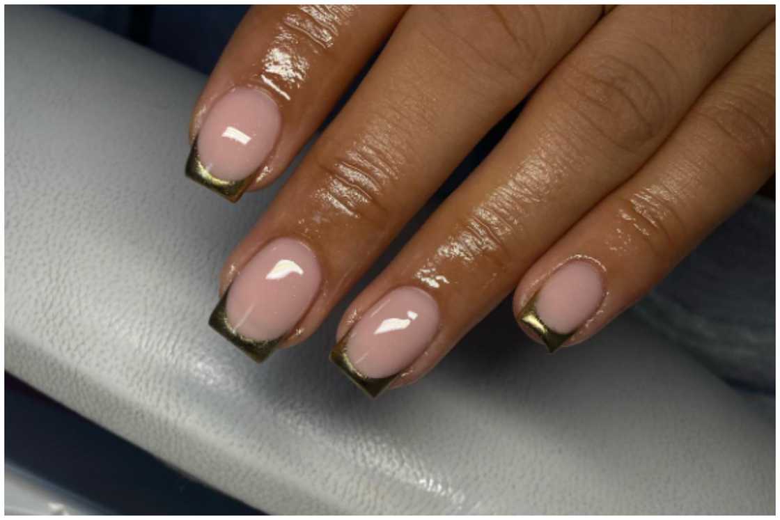 Gold French tip Gold French tip