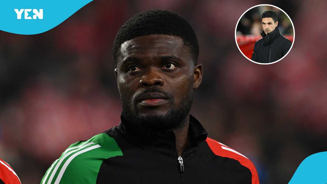 Thomas Partey of Arsenal before the UEFA Champions League 2024/25 UEFA Champions League 2024/25 Round of 16 first leg match between PSV and Arsenal FC at the Phillips Stadium on March 04, 2025 in Eindhoven, Netherlands Thomas Partey of Arsenal before the UEFA Champions League 2024/25 UEFA Champions League 2024/25 Round of 16 first leg match between PSV and Arsenal FC at the Phillips Stadium on March 04, 2025 in Eindhoven, Netherlands