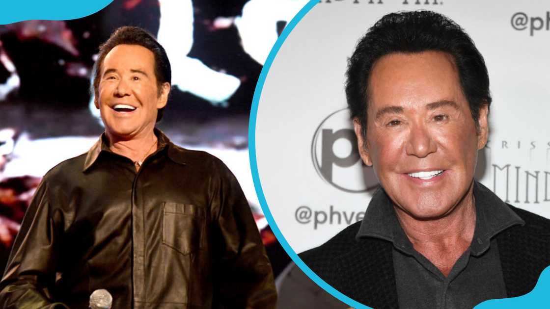 Wayne Newton in black shinny shirt and all black attire Wayne Newton in black shinny shirt and all black attire