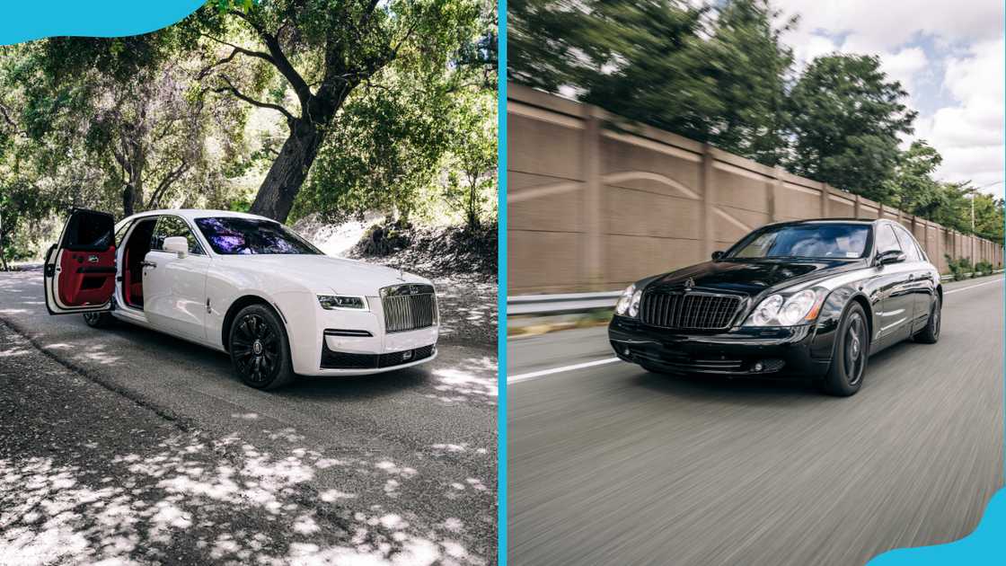 Rolls Royce Ghost (L) and Maybach 57S (R) Rolls Royce Ghost (L) and Maybach 57S (R)