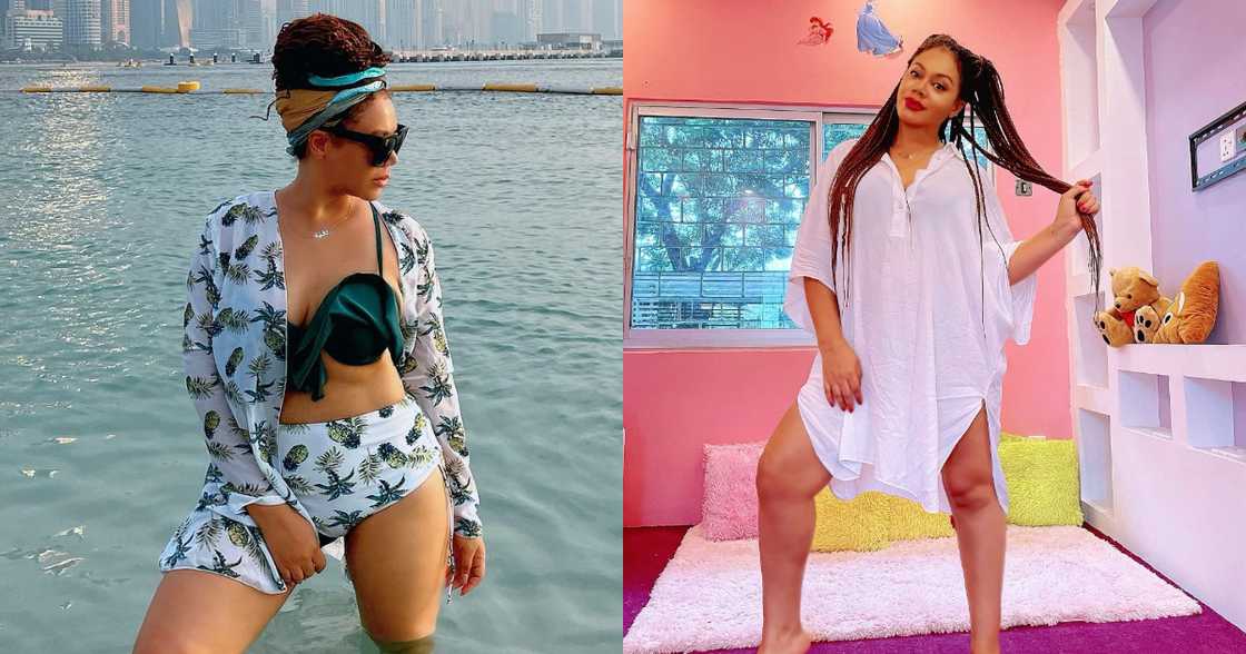 Nadia Buari causes stir online; drops 4 awesome beachside photos