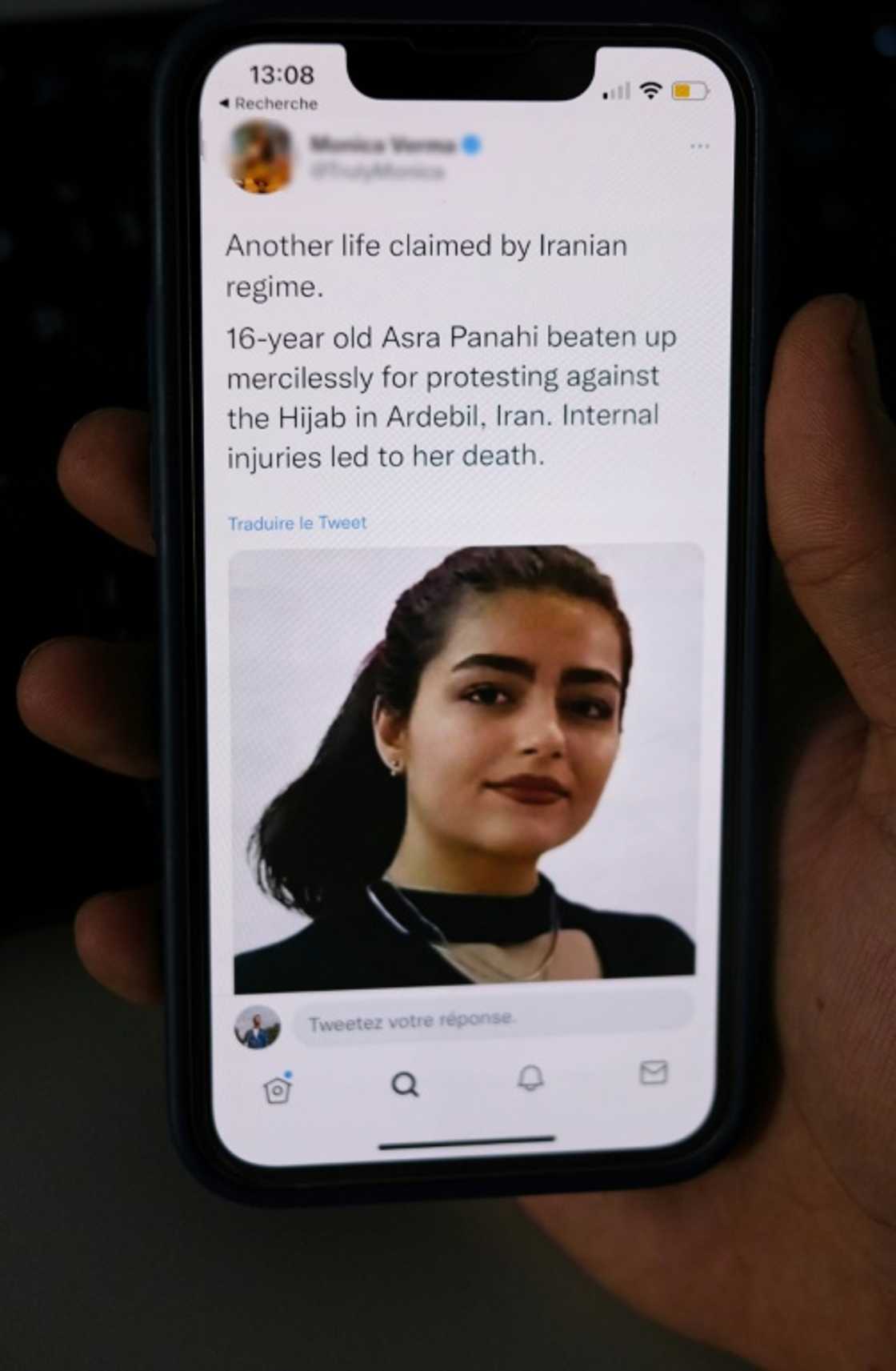 Asra Panahi, 15, died after being beaten by the security forces at school, teachers say Asra Panahi, 15, died after being beaten by the security forces at school, teachers say