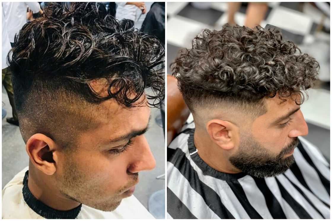 Faded curly undercut Faded curly undercut