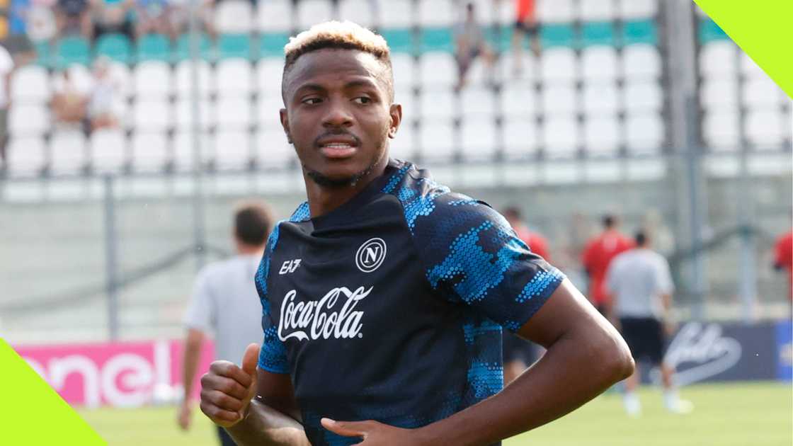 Victor Osimhen training with Napoli amid uncertain future. Victor Osimhen training with Napoli amid uncertain future.