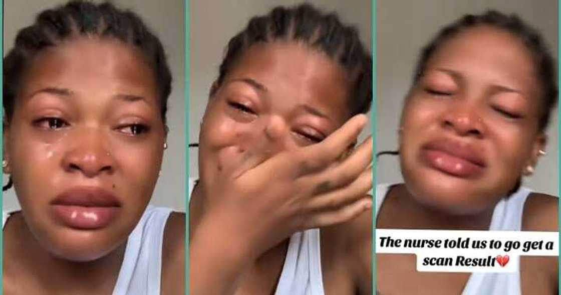 Lady cries a river after her baby died in her womb