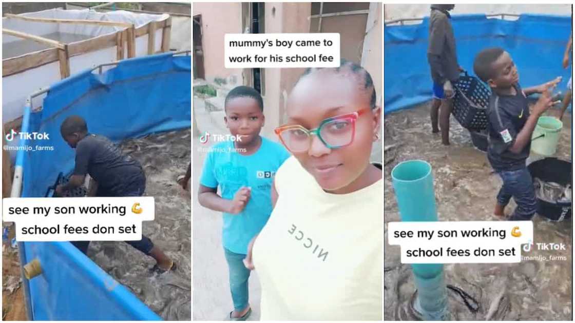 Fish farming in Nigeria/kid helped mum. Fish farming in Nigeria/kid helped mum.