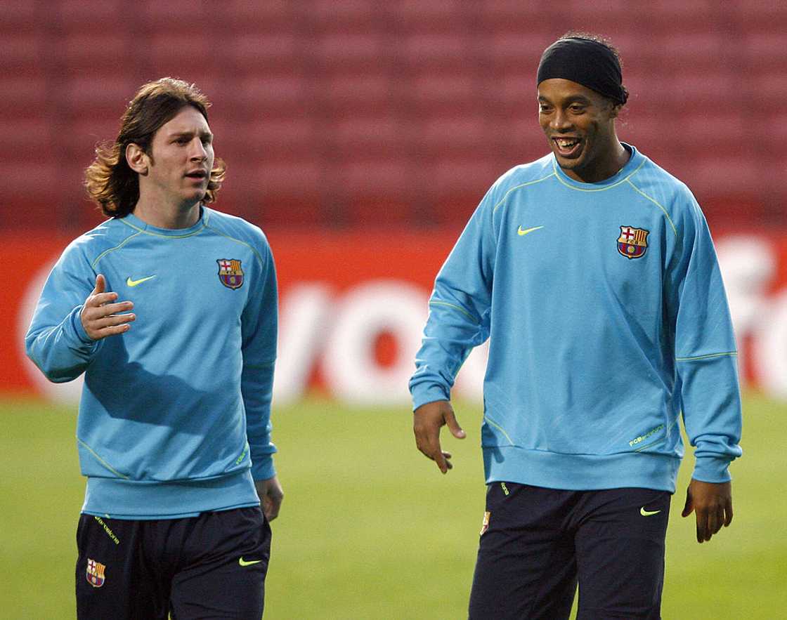 Ronaldinho and Lionel Messi played together at Barcelona. Ronaldinho and Lionel Messi played together at Barcelona.