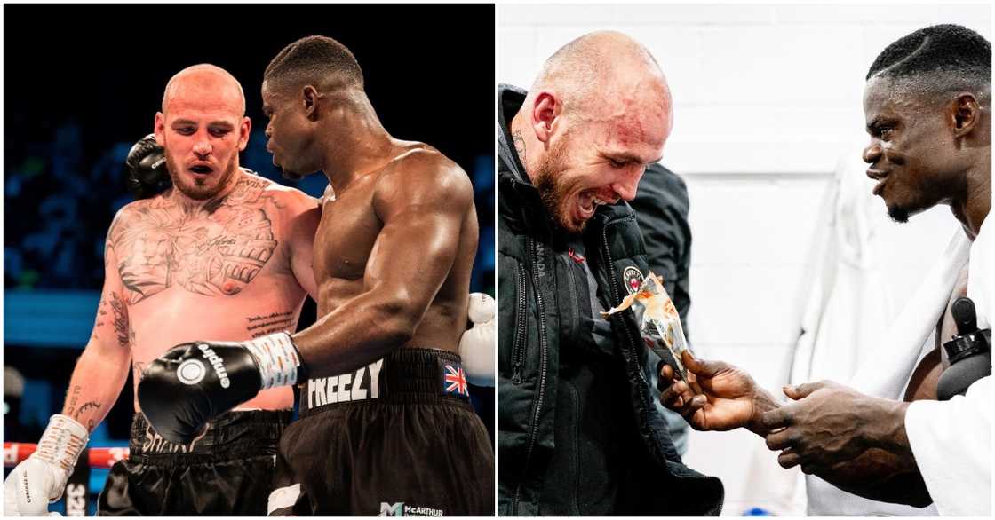 Photos of Freezy Macbones and Darryl Sharp after the fight