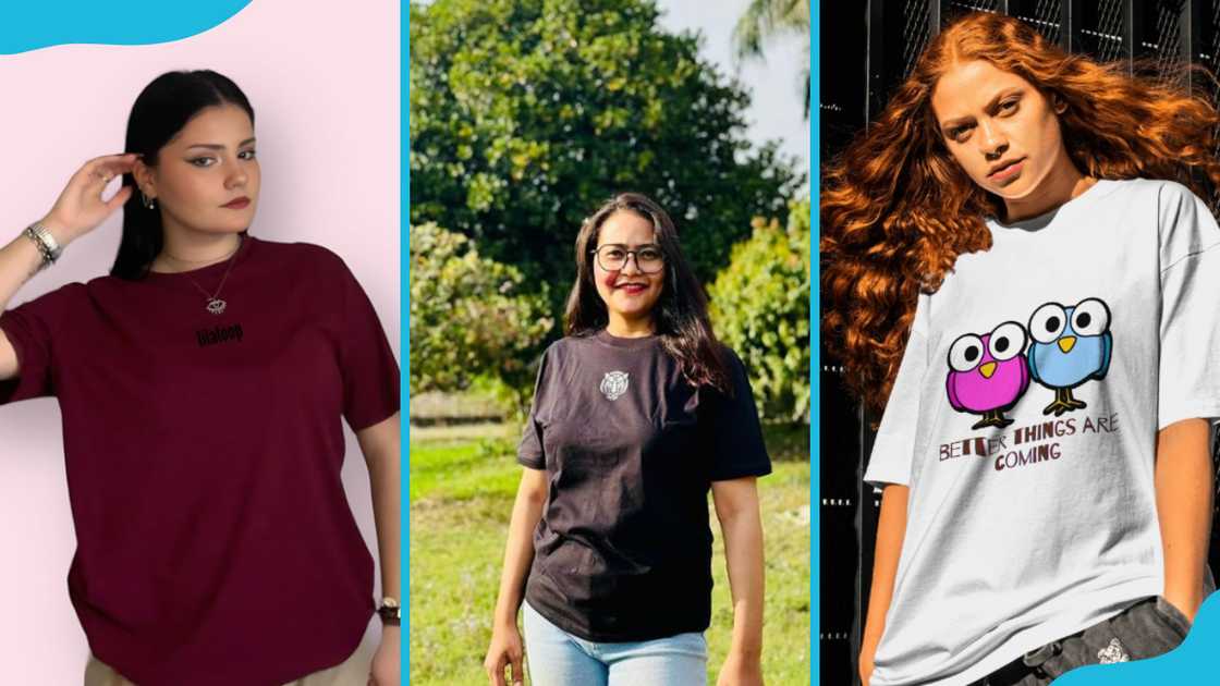 Maroon, black, and white T-shirts Maroon, black, and white T-shirts