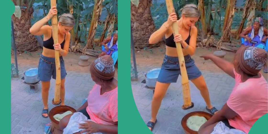 Pounded yam, oyinbo lady Pounded yam, oyinbo lady