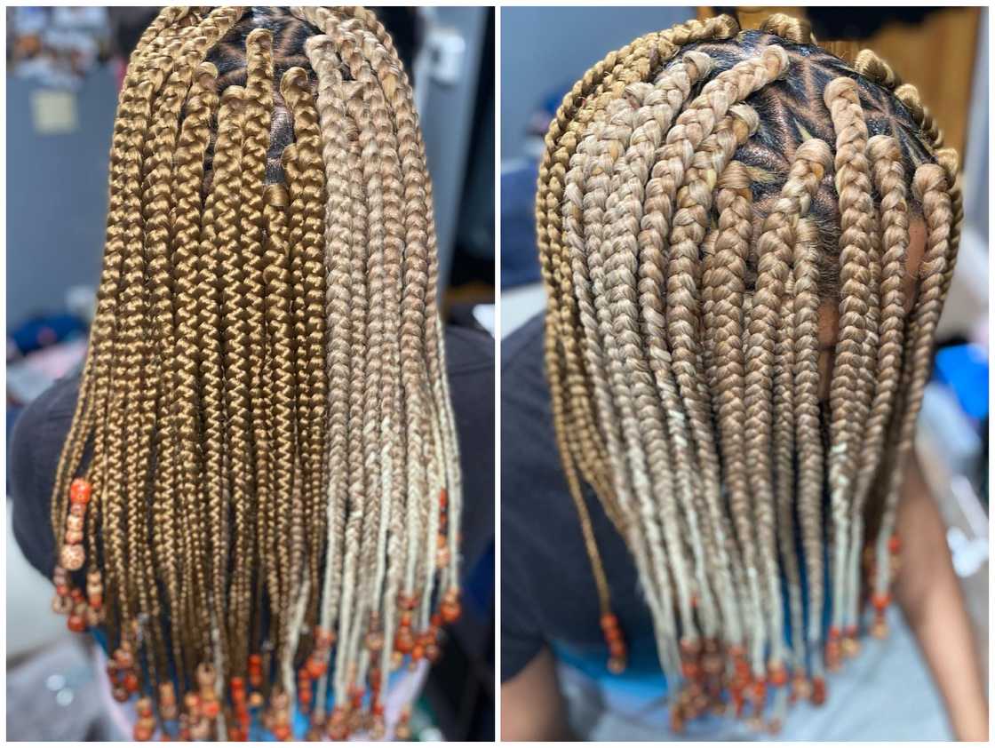 knotless braids with beads