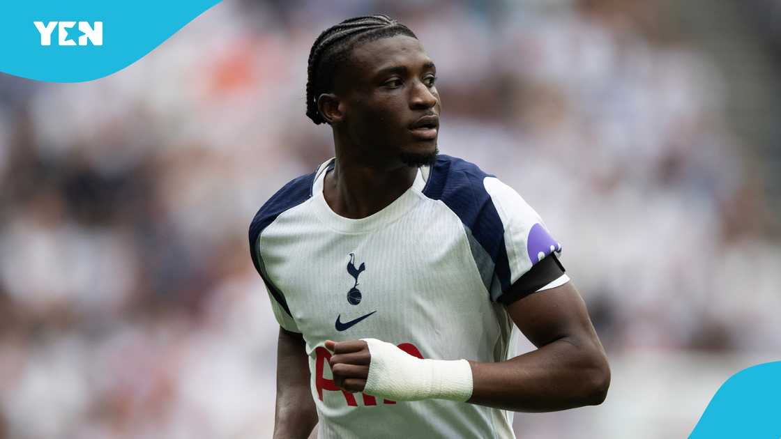 Mohammed Kudus, Tottenham Hotspur, Premier League, Burnley, Leicester City. Mohammed Kudus, Tottenham Hotspur, Premier League, Burnley, Leicester City.