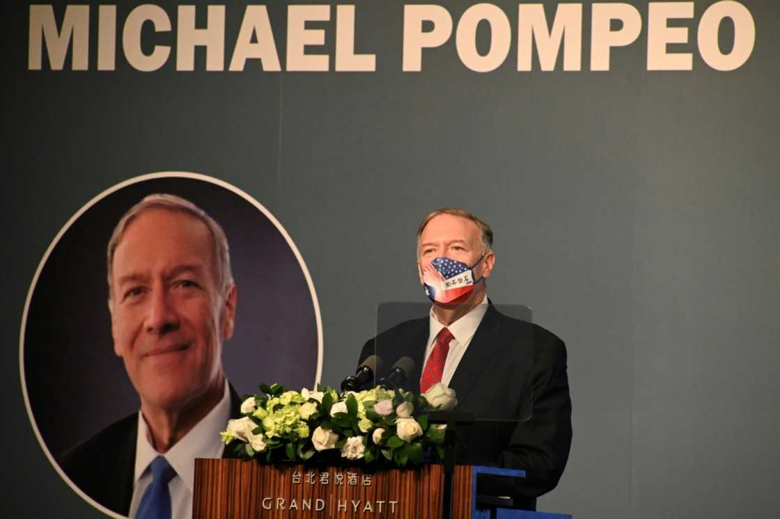 Former US secretary of state Mike Pompeo on a March 2022 visit to Taipei, where he called on Washington to recognize Taiwanese independence Former US secretary of state Mike Pompeo on a March 2022 visit to Taipei, where he called on Washington to recognize Taiwanese independence