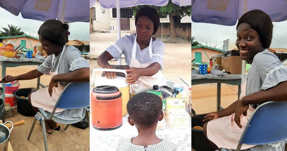 Rebecca Adu Konadu, a graduate from University of Education becomes a 'koko' seller after being unemployed for years Rebecca Adu Konadu, a graduate from University of Education becomes a 'koko' seller after being unemployed for years