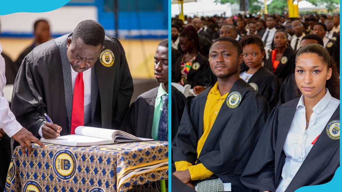 Ghana Technology University College professor and graduates. Ghana Technology University College professor and graduates.