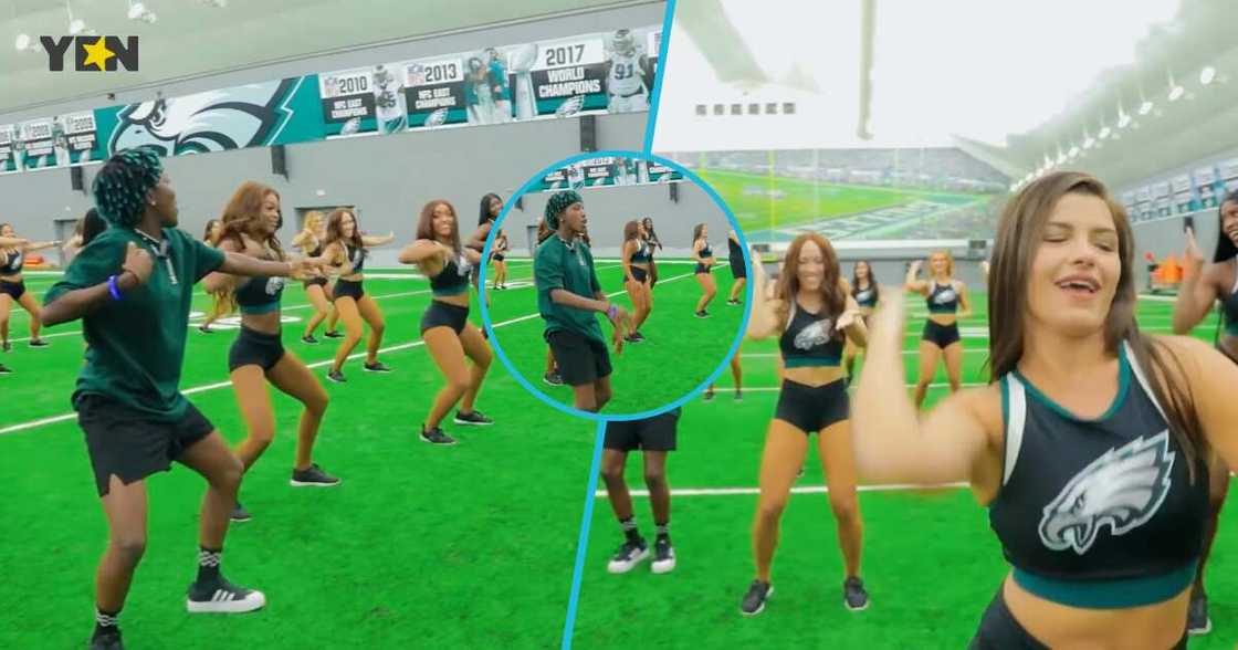 Lisa Quama the cheerleading team of the Philadelphia Eagles dance moves