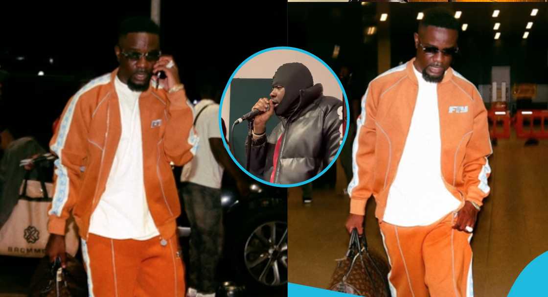 Sarkodie rocks FTY tracksuit as he flies to UK for Medikal's concert