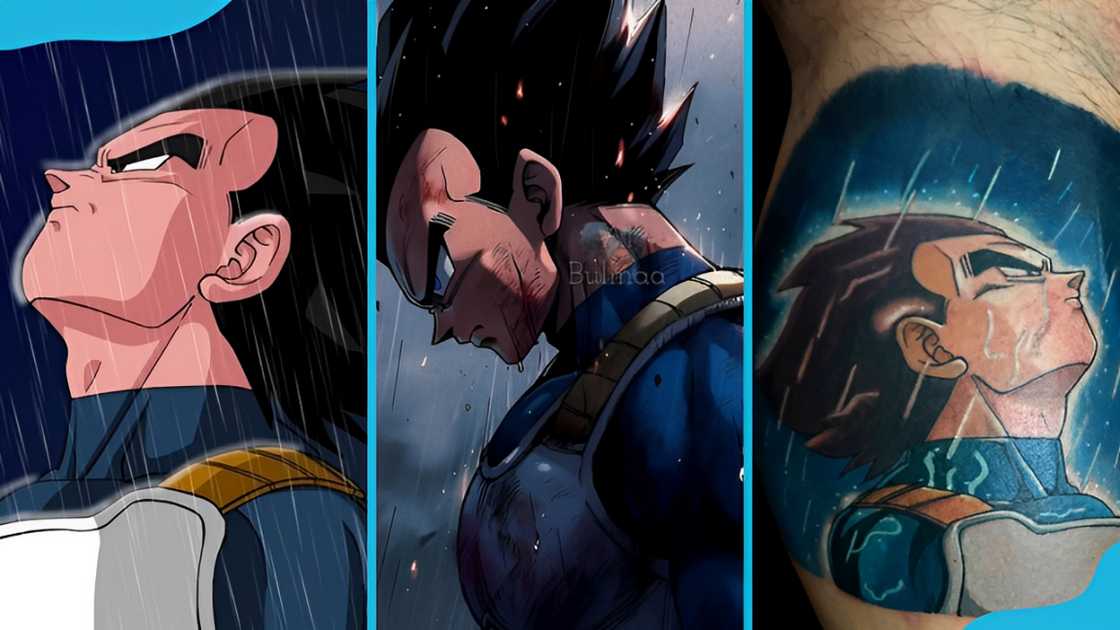 Vegeta in the rain tattoos