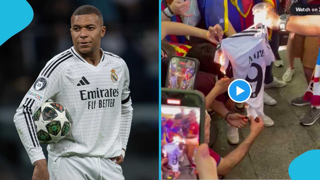 Barcelona Fans Burn Mbappé Shirt Ahead of Copa del Rey Final Against Real Madrid Barcelona Fans Burn Mbappé Shirt Ahead of Copa del Rey Final Against Real Madrid