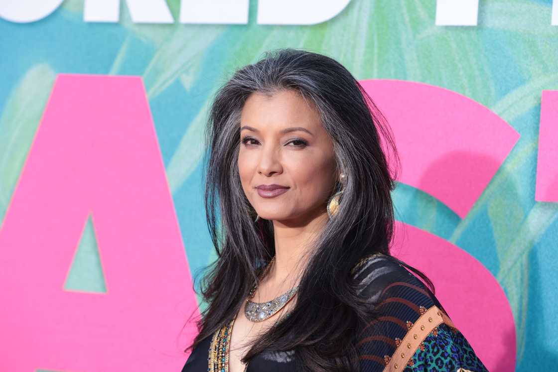 Kelly Hu is at the "Easter Sunday" premiere in Los Angeles, California